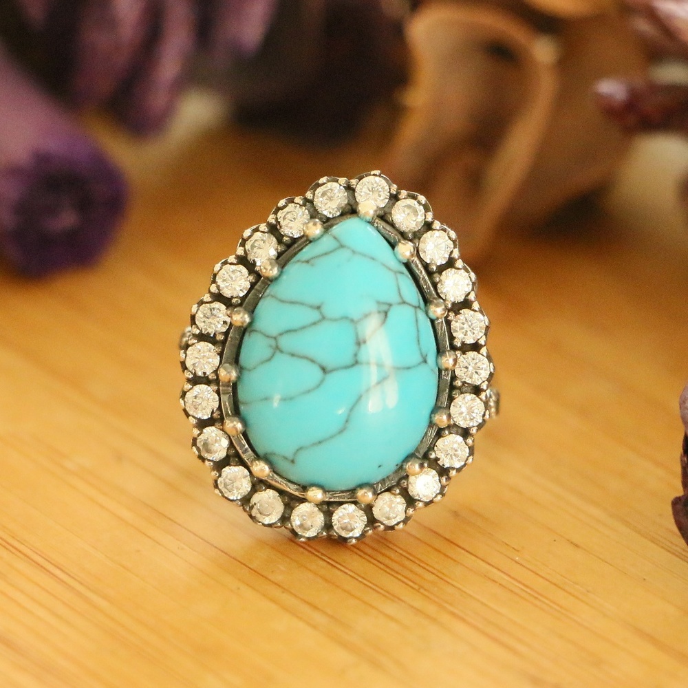 Natural Turquoise Sterling Silver Hurrem Sultan - Picture 2 of 8